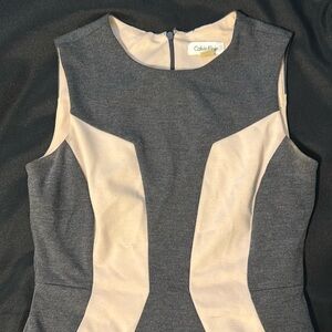 Calvin Klein grey & light pink business dress.